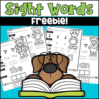 Preview of Sight Words High Frequency Words Practice Worksheets Kindergarten First Grade