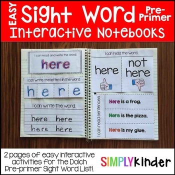 Preview of Sight Words Interactive Notebook