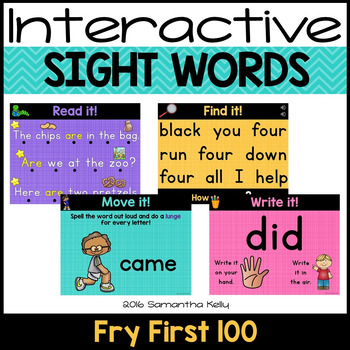Preview of Sight Words Interactive PowerPoint | Fry First 100