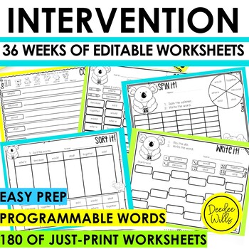 Preview of Sight Words Intervention Set 2 ~ Editable! 36 Weeks of Daily Thematic Practice