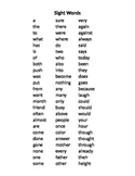 Sight Words, Irregular Plurals, Prefix & Suffixes Handout