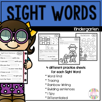 Sight Words Kindergarten by jgill creations | TPT