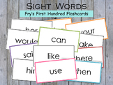 Sight Words Kindergarten Flash Cards, Fry First 100, High 