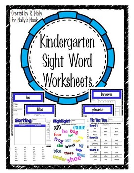 Preview of Sight Words - Kindergarten - Worksheets & Interactive Notebooks