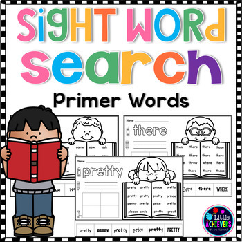 Sight Words Kindergarten Worksheets - PRIMER WORDS by Little Achievers