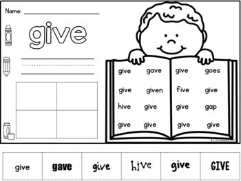 Sight Words Worksheets Kindergarten & First Grade Sight Words
