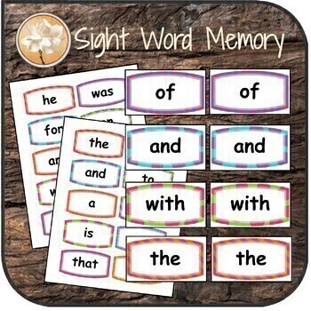Preview of Sight Words Matching Cards Montessori Flashcards