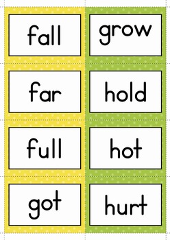 Level 3 – Sight Word Matching Game – Spelling Success