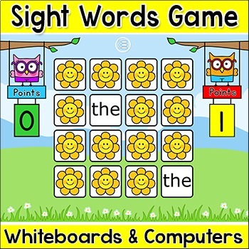 Preview of Memory Matching Sight Words Game for In-Class and Distance Learning