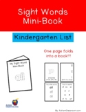 Sight Words Mini-book Kindergarten List