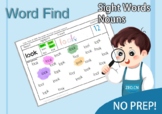 Sight Words NO PREP! Nouns Word Find Distance Learning