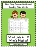 Sight Words  -  Next Step Forward in Guided Reading