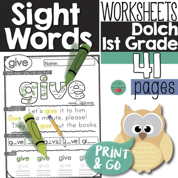 Preview of First Grade Sight Words - 41 Pages for the Dolche List for 1st Grade