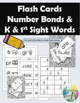 Preview of Sight Words & Number Bond Flash Cards