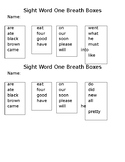 Sight Words One Breath Boxes - EDITABLE!