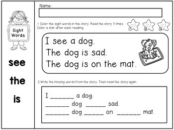 Sight Word Passages for Beginning Readers by Dana's ...