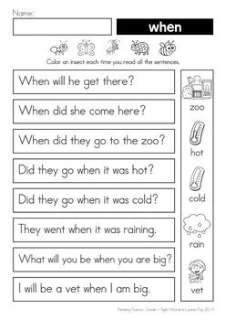 Sight Word Reading Fluency: Grade 1 Sight Words by Lavinia Pop | TpT