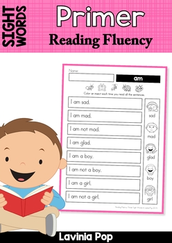 Preview of Sight Word Reading Fluency: Primer Sight Words