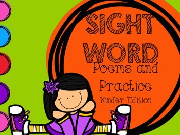 Preview of Sight Words Poems and Practice KINDER EDITION