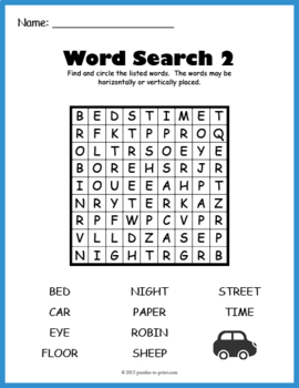 kindergarten word search puzzle pack nouns by puzzles to
