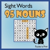 KINDERGARTEN SIGHT WORDS Word Search Puzzles - NOUNS