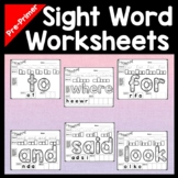 Sight Word Worksheets for Kindergarten {40 Pages!}