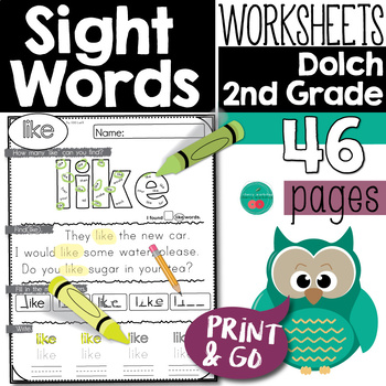 Preview of Sight Words Second Grade