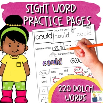 Preview of Dolch Sight Words Practice BUNDLE | NO PREP High Frequency Word Worksheets