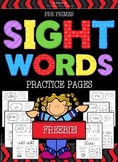 FREE Sight Words Worksheets (Kindergarten)