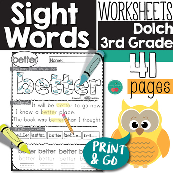Preview of Sight Words Third Grade