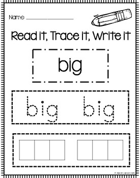 Sight Words Practice Worsheets (K-1) by Teacher Tips and Tricks | TPT