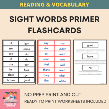 Sight Words Primer Flashcards And Tracing Worksheets Ready To Print