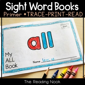 Free Sight Word Book All By The Reading Nook Tpt