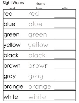 Sight Words: Question and Color Word Worksheets by Colleen H | TpT