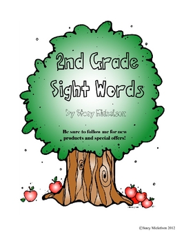 Preview of Sight Words Quick Assessment - 2nd grade - FREEBIE!