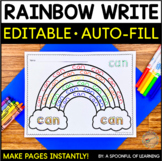 EDITABLE Sight Words Rainbow Writing