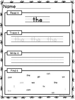 Sight Words: Read it, Trace it, Write it, Find it by Kendra Stuppi