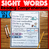 Sight Words Reading Comprehension Passages Set #3