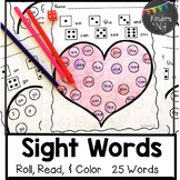 Sight Words: Roll, Read, & Color: Valentine's Day