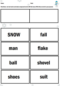 Preview of Sight Words SNOW compound word building