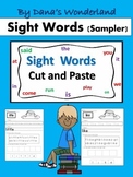 FREE Sight Words Worksheets Cut and Paste