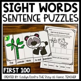 Sight Words Sentence Building Puzzles First 100