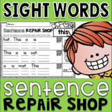 Sight Words Sentence Repair Shop FREEBIE!