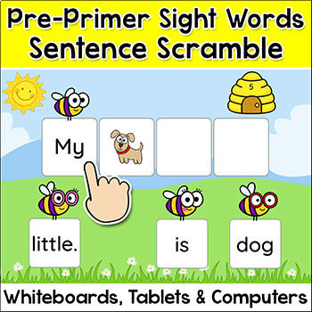 Preview of Sentence Building Game with Pre-Primer Sight Words