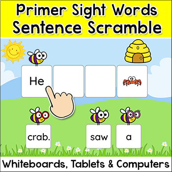 Preview of Building Sentences Scramble Game - Primer Sight Words Practice
