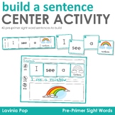 Sight Words Build a Sentence Writing Center (Pre-Primer Words)