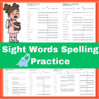 Preview of Sight Words Spelling Practice Worksheets: Grade 3