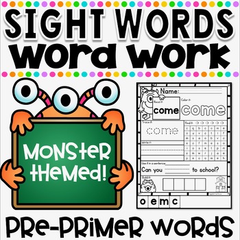 Preview of Sight Words Supreme NO PREP Printables ~ PRE-PRIMER