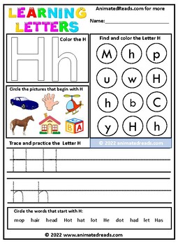 Sight Words: THE - CAN - FOR + indivdual letter worksheets! by Animated ...