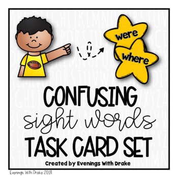 Preview of Sight Words Task Card Set (Were Where)